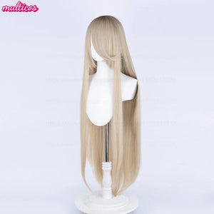 High Quality Anime 100Cm Long Staight Cosplay Wig Black White Red Pink Brown Gold Blue Blonde Purple Heat Resistant Hair Wigs