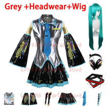 Load image into Gallery viewer, European Size Optimized Version Miku Cosplay Costume Full Set Mikuo Cosplay Dress Uniform  Headwear Props Miku Cosplay Suits
