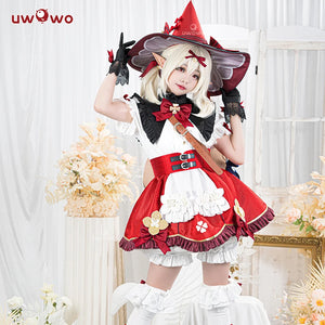 In Stock UWOWO Genshin Impact Klee Cosplay Costume with Hat Dress Blossoming Starlight Witchh Halloween Costumes