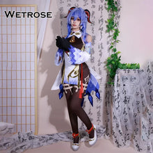 Load image into Gallery viewer, 【Wetrose】In Stock Ganyu SSR Cosplay Costume Genshin Impact Gan Yu Гань Юй Gamu Horn Head Gears Full Set Wig Shoes Halloween Xmas
