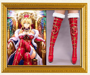 Exclusive Authorization UWOWO X Sakiyamama  Fanart Artoria Pendragon Christmas Ver. Cosplay Shoes