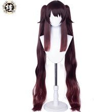 Load image into Gallery viewer, UWOWO Hutao Cosplay Wig Genshin Impact Cosplay Hu Tao Wig Hutao Long Hair Brown Wigs 115cm Claw Clip Ponytail Wig
