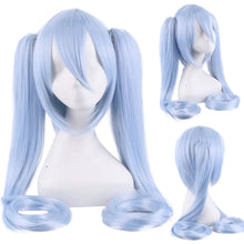 Load image into Gallery viewer, 120CM Long Synthetic Hair Clips 2 Ponytails Lolita Green Pink Heat Resistant Party Wigs Synthetic Hair Hatsune Miku Wig Cosplay
