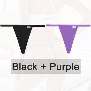 2PCS/Set Cotton Panties Sexy G-String Women&#39;s Underwear T-Back Lingerie for Female Panties Underpants Briefs Thong Intimates