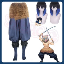 Load image into Gallery viewer, Anime Demon Hashibira Inosuke Cosplay Costume Slayer add Wigs Package Pants Fancy Kimetsu No Yaiba Dress Pants and Apron Masks
