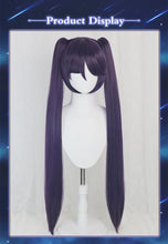 Load image into Gallery viewer, UWOWO Mona Megistus Cosplay Wig Game Genshin Impact Cosplay Astral Reflection 90cm Purple Twin Tail Wig Heat Resistant
