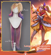 Load image into Gallery viewer, UWOWO Star Guardian Seraphine Cosplay Wig League of Legends/LOL: SG Seraphine 100CM Gradiant Yellow Pink Purple Mixed
