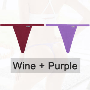 2PCS/Set Cotton Panties Sexy G-String Women&#39;s Underwear T-Back Lingerie for Female Panties Underpants Briefs Thong Intimates