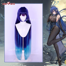 Load image into Gallery viewer, UWOWO Game Azur Lane New Jersey Dancing in the Moonlight Gown Boudoir Cosplay Wig Long Blue Hair Halloween Wig
