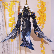 Load image into Gallery viewer, Frostflower Dew Shenhe Cosplay Costume Genshin Impact Adult Uniform Wig Anime Halloween Costumes Women Game Character Outfit

