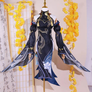 Frostflower Dew Shenhe Cosplay Costume Genshin Impact Adult Uniform Wig Anime Halloween Costumes Women Game Character Outfit