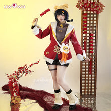 Load image into Gallery viewer, UWOWO Xiangling Cosplay Collab Series: Game Genshin Impact XiangLing New Year&#39;s Cheer outfit Lantern Rite Cosplay Costume Bag
