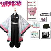 Load image into Gallery viewer, Women Girls Kochou Kanae Cosplay Costume Demon-Slayer ForAdult Anime Kimetsu-No-Yaiba Shinobu Kochou Halloween Clothes
