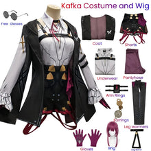 Load image into Gallery viewer, Honkai Star Rail Cosplay Costume Honkai Kafka Cosplay Costume Helloween Party Suit with Wig Kafka Outfit Uniform
