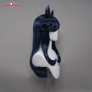 UWOWO Ahri Wig League of Legends/LOL: Midnight Ahri Nine Tailed Foxx Fur Cosplay Wig Long Purple Hair With Ears