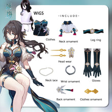 Load image into Gallery viewer, Honkai Star Rail Ruan Mei Cosplay Full Set - Uniform Outfit with Dress Shoes Wig And Prop for Complete Character Representation
