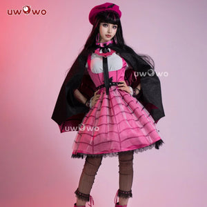 IN STOCK UWOWO Draculauraa Cosplay Costume Pink Suit Vampiree Female Little Devil Cosplay With Cape Hat Halloween Costumes