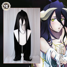 Load image into Gallery viewer, UWOWO Anime Overlord Albedo Cosplay Wig Cosplay Costume Wigs 120cm Deep Purple Black Long Hair Halloween Cosplay Wigs
