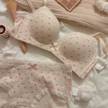 Load image into Gallery viewer, Sexy Lace Floral Bra Set Comfortable Non-steel Ring Beauty Back Small Breasts Gathered Up Support Anti-sagging Teenage Bra Set
