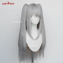 Load image into Gallery viewer, UWOWO HalfordD Wig Game Azurr Lanee Halfordd Bunny Cosplay Wig With Tonytail Long Hair Gray Hair
