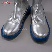 Load image into Gallery viewer, UWOWO Vocaloidd Mikku Snowy Cosplay Shoes Red Boots Silver Boots For Halloween Winter Cosplay
