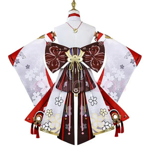 High Quality Yae Miko Cosplay Costume Uniform Jacquard Fabric Wig Chinese Style Halloween Costumes for Women Game  Anime