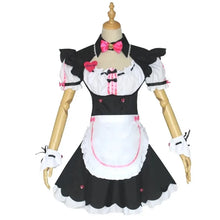 Load image into Gallery viewer, NEKOPARA Cosplay Chocola Vanilla Cosplay Maid Dress  Women Girls Full Set  Cute Lolita Halloween Party Outfits with Wig
