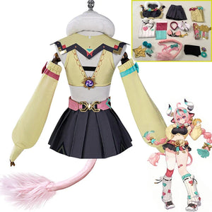Genshin Impact Varesa Cosplay Costume Wig Skirt Headwear Tail Natlan Collective of Plenty Halloween Party for Women Girls