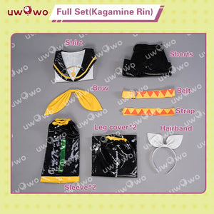 IN STOCK UWOWO Collab Series: Kagaminee Rin/Len Cosplay with Ears Cosplay Top Shorts Costumes Cosplay Outfit