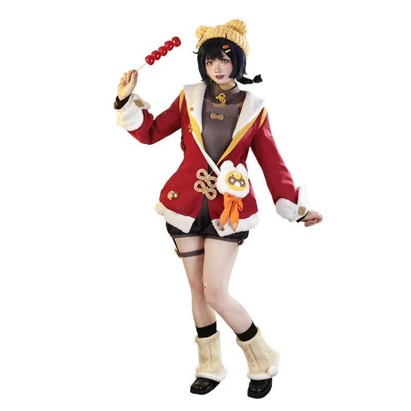 UWOWO Xiangling Cosplay Collab Series: Game Genshin Impact XiangLing New Year's Cheer outfit Lantern Rite Cosplay Costume Bag