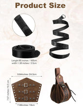 Load image into Gallery viewer, 6 Pcs Men&#39;s Halloween Renaissance Costume Set Medieval Vest Shirt Ankle Banded Pants Viking Belt Armband Pouch
