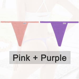2PCS/Set Cotton Panties Sexy G-String Women&#39;s Underwear T-Back Lingerie for Female Panties Underpants Briefs Thong Intimates