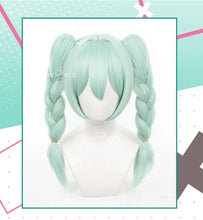 Load image into Gallery viewer, UWOWO V Singerr Mikku Cute Bunny Women Cosplay Wig With Ponytails Light Green Hair 45CM
