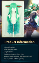 Load image into Gallery viewer, UWOWO Soraka Wig Game League of Legends/LOL: Star Guardian Soraka SG Cosplay Wig With Ear Long Hair Green 100CM Wig

