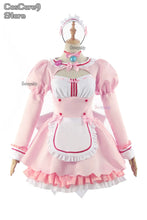 Load image into Gallery viewer, Game Chocola Nekopara Cosplay Costume Clothes Wig Vanilla Suit Cat Girl Maid Costume Lolita Women Skirt Lovable Pink Blue Color
