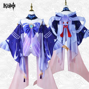 Genshin Impact Cosplay Sangonomiya Kokomi Game Cosplay Costumes Wig Shoes Hat Anime Suits Halloween Party Disfraz Mujer Women