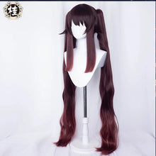 Load image into Gallery viewer, UWOWO Hutao Cosplay Wig Genshin Impact Cosplay Hu Tao Wig Hutao Long Hair Brown Wigs 115cm Claw Clip Ponytail Wig
