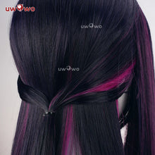 Load image into Gallery viewer, UWOWO Hysile Wig Game Honkai Star Rail Hysile Cosplay Wig Helektra Cosplay Wig Long Hair Black Purple Wig  Halloween Wig
