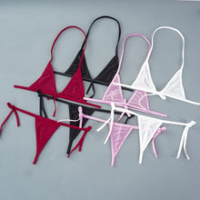 Load image into Gallery viewer, Sexy Mini Bra Sets Wirefree Ultra-thin Mesh Unlined Bra Brief Set Black Transparent 2 Pieces Halter Women&#39;s Exotic Lingerie Sets
