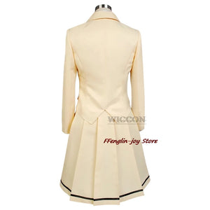 Anime WataMote Tomoko Kuroki Cosplay Costume Women Girls Lovely Yellow Jk Skirt Uniform Outfits Halloween Suit Wig roleplay