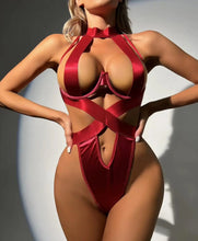 Load image into Gallery viewer, Open Lingerie Set Transparent Lace Up Bandage Exotic Sets Mesh Femme Lingerie Lace Bra Set Women Sexy Lingerie Set
