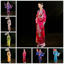 Load image into Gallery viewer, Cosplay Costume Traditional Japanese Kimono Japanese Style Elegance Sakura Girl Kimono Dress Asian Printed Floral
