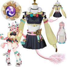 Load image into Gallery viewer, Genshin Impact Varesa Cosplay Costume Wig Skirt Headwear Tail Natlan Collective of Plenty Halloween Party for Women Girls
