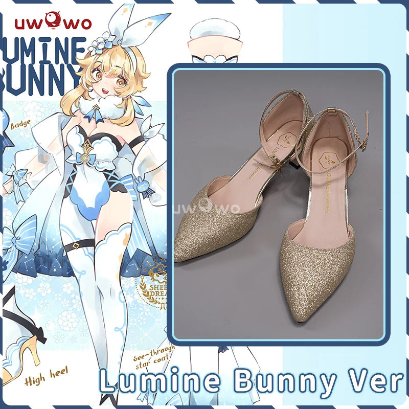LAST BATCH UWOWO Genshin Impact Fanart: Lumine Bunny Suit Canon Outfit Cosplay Shoes Traveler Lumine Shoes