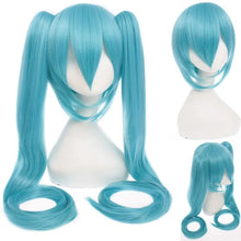 Load image into Gallery viewer, 120CM Long Synthetic Hair Clips 2 Ponytails Lolita Green Pink Heat Resistant Party Wigs Synthetic Hair Hatsune Miku Wig Cosplay
