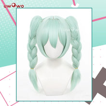 Load image into Gallery viewer, UWOWO V Singerr Mikku Cute Bunny Women Cosplay Wig With Ponytails Light Green Hair 45CM
