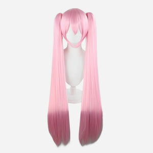 Hair Miku Cosplay Wig Long Heat Resistant Synthetic Hair Clip Ponytails Wigs + Wig Cap