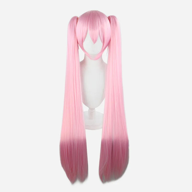 Hair Miku Cosplay Wig Long Heat Resistant Synthetic Hair Clip Ponytails Wigs + Wig Cap