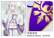 Load image into Gallery viewer, Re Zero Kara Hajimeru Isekai Seikatsu Emilia Cosplay Costumes Cloak Wig Women Dress with Headdress for Halloween Party Carnival
