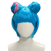 Load image into Gallery viewer, IN STOCK UWOWO Jinx Wig Gme LOL Jinx Buns Hair Arcane S2 Powder/Jinx Alternative Universe AU Cosplay wig Blue Hair
